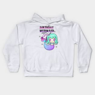 Birthday mermaid girl Kids Hoodie